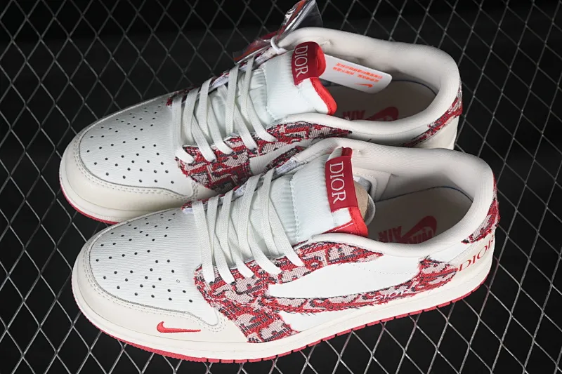 All categories Air Jordan Jordan series basketball shoes Air Jordan 1 Low high-end customized low-top sneakers Travis Scott x Fragment Design x Air Jordan 1 Low OG SP AJ1 Joe 1 Dior joint beige knitted low-top cultural casual sneakers XS2024-042